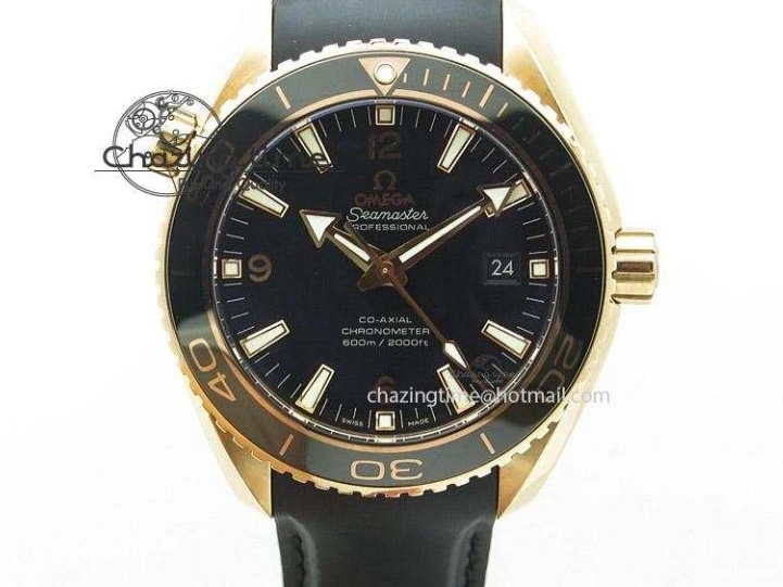 0428 Unique Planet Ocean 45mm Real Ceramic Blue BP-Maker Best Edition Black Dial On Nylon Rubber Strap A 8184